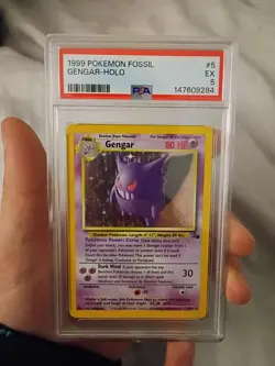 1999 Pokemon TCG Fossil Gengar Holo Rare Card 5/62 - Image 1