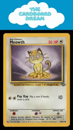 Meowth Jungle #56/64 Common Pokemon Card WotC - Image 1