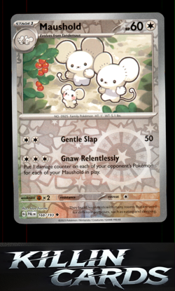 Reverse Holofoil Maushold 168/193 Pokemon Uncommon SV02: Paldea Evolved Card NM - Image 1