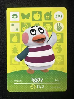 Iggly #397 Animal Crossing Amiibo Card Series 4 Authentic +Tracking# - Image 1