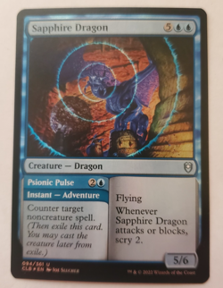1x Sapphire Dragon FOIL CLB Battle for Baldur's Gate MTG NM - Image 1