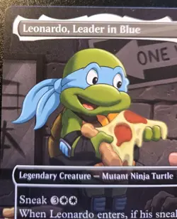 Leonardo, Leader In Blue (Borderless) 0196 Uncommon Ninja Turtles MTG - Image 2