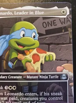 Leonardo, Leader In Blue (Borderless) 0196 Uncommon Ninja Turtles MTG - Image 3