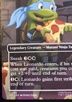 Leonardo, Leader In Blue (Borderless) 0196 Uncommon Ninja Turtles MTG - Image 4