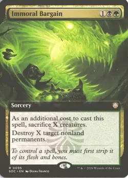 MTG Immoral Bargain (0095) Non-Foil Extended Art Secrets Of Strixhaven NM - Image 1