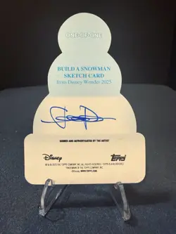 Topps Disney Wonder 2025 Belle Build a Snowman One-of-One Sketch Signed Card - Image 2
