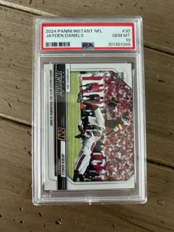 2024 PANINI INSTANT JAYDEN DANIELS ROOKIE CARD 1/2774 SP COMMANDERS 30 RC PSA 10 - Image 2
