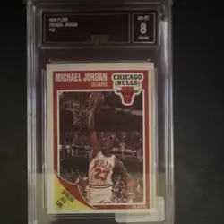 1989-90 Fleer Michael Jordan #21 Chicago Bulls GMA 8 NBA Basketball Card - Image 1