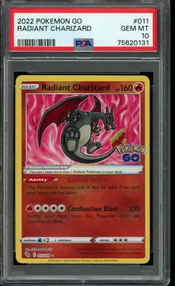 2022 Pokemon Go Radiant Charizard #011 PSA 10 - Image 1