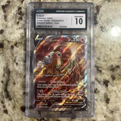 CGC 10 Entei V GG36/GG70 Pokemon Crown Zenith 2023 English - Image 1