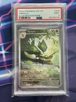 Pokemon Surging Sparks Vibrava Illustration Rare 206/191 PSA 9 - Image 1