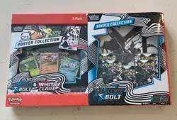 Black Bolt & White Flare 2-Pack Poster Binder Sam’s Club Pokemon Bundle SEALED - Image 1