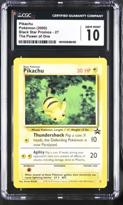 CGC 10 Pikachu 27 The Power Of One Black Star Promos - Image 1