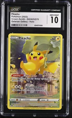 CGC 10 Pikachu GG30/GG70 Galarian Gallery Holo Crown Zenith - Image 1