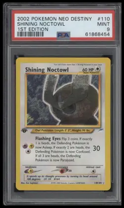 PSA 9 2002 Shining Noctowl 1st Edition Pokemon Neo Destiny #110 - Image 1