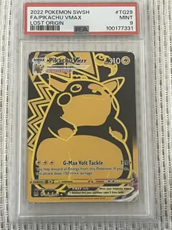 Pokemon Pikachu TCG VMAX Lost Origin Trainer Gallery TG29/TG30 PSA 9 - Image 1