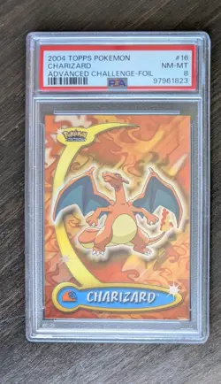 2004 TOPPS POKEMON CHARIZARD ADVANCED CHALLENGE-FOIL NM-MT PSA 8 #16 - Image 1