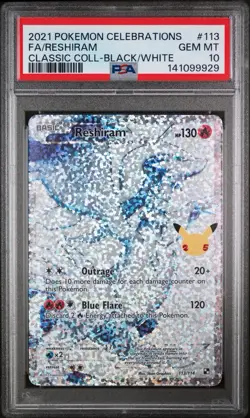 Pokemon Reshiram 113/114 Celebrations: Classic Collection PSA 10 GEM MINT - Image 3