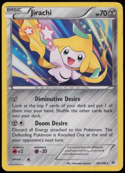 Jirachi 42/108 MP Roaring Skies Rare Holo Pokemon - Image 1