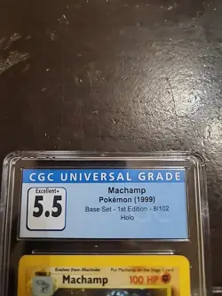 MACHAMP 1999 POKEMON 1ST EDITION HOLO #8/102 CGC 5.5 EX+ - Image 2