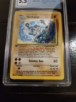 MACHAMP 1999 POKEMON 1ST EDITION HOLO #8/102 CGC 5.5 EX+ - Image 3