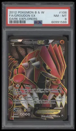 PSA 8 2012 FA/Groudon Ex Pokemon Black & White Dark Explorers #106 - Image 1
