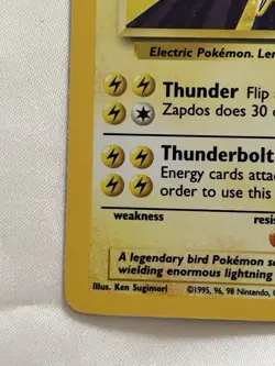 ⚡Pokemon TCG Zapdos Base Set Holo Rare 16/102 NM 1999⚡ - Image 2