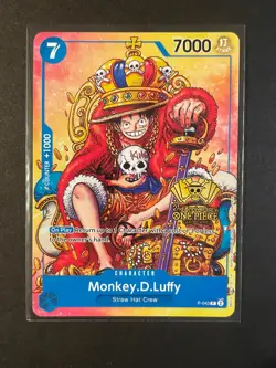 One Piece Monkey D Luffy P-043 2nd Anniversary Stamped Promo LP - Image 1