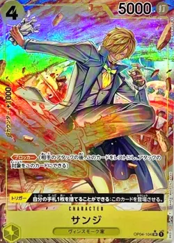 Sanji OP04-104 Parallel ( Super Rare ) Kingdoms of Intrigue ONE PIECE Card Japan - Image 1