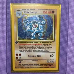 Pokemon TCG Machamp Base Set 8/102 Holo Unlimited Holo Rare 1st Edition NM - Image 1