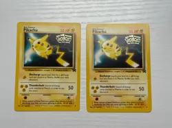 Pokemon TCG Black Star Promo WOTC WB ‘The First Movie’ Stamp Pikachu (2) MP/DMG - Image 1