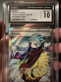 CGC 10 Grusha 2023 Pokemon Paldea Evolved Grusha Full Art Trainer #253/193 - Image 4