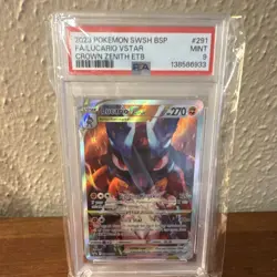 Pokemon Company PSA 9 Lucario VSTAR SWSH291 Crown Zenith Promo Holo English 2023 - Image 1