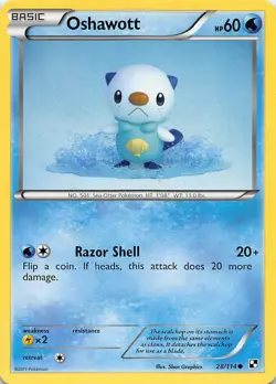 OSHAWOTT 28/114 C BLACK & WHITE POKEMON HP - Image 1
