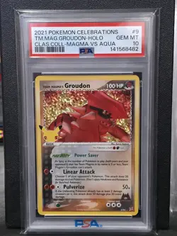 POKEMON CELEBRATIONS CLASSIC COLLECTION TEAM MAGMA'S GROUDON-HOLO PSA 10 - Image 1