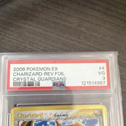 Pokemon Charizard EX 4/100 Crystal Guardians Reverse Holo Rare PSA 3 - Image 3