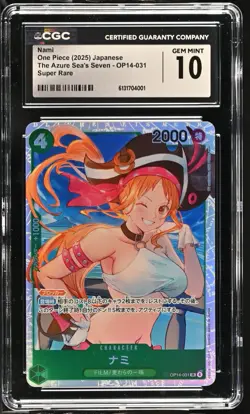 One Piece TCG Nami OP14-031 Full Art CGC 10 GEM MINT WAIFU - Image 1