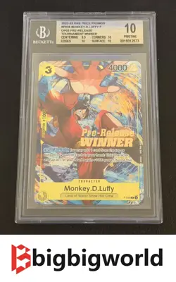 One Piece Card Game Monkey D Luffy P-036 Pre-Release Winner OP03 Promo BGS10 - Image 1