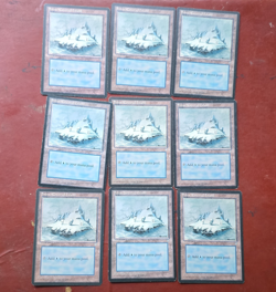 Magic: The Gathering Snow-Covered Island Ice Age 377 9x Basic Land Cards Eng - Image 1