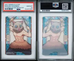 7652 DEMON SLAYER: KIMETSU NO YAIBA STAINED GLASS CARDS INOSUKE HASHIBIRA PSA 10 - Image 1