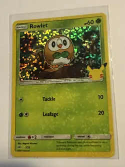 Rowlet 7/25 Holo Mcdonalds Promo 25th Anniversary (2021) Mint Pokemon Card - Image 1