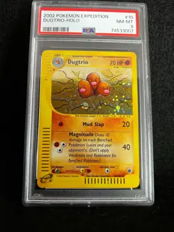 Pokemon DUGTRIO 10/165 Holo (2002 Expedition) PSA 8 NM-MT - Image 1