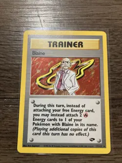 2000 Pokemon Gym Heroes Blaine Trainer 17/132 Holo LP Rare Vintage - Image 1
