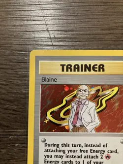 2000 Pokemon Gym Heroes Blaine Trainer 17/132 Holo LP Rare Vintage - Image 5