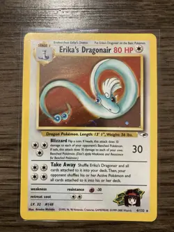 2000 Pokemon Gym Heroes Erika’s Dragonair 4/132 Holo Swirl NM Condition Rare - Image 1