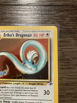 2000 Pokemon Gym Heroes Erika’s Dragonair 4/132 Holo Swirl NM Condition Rare - Image 4