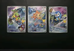 Pokemon 1st Partner Illustration Collections Turtwig #40 Chimchar #41 Piplup 42 - Image 2