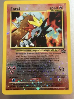 Pokemon Entei #34 Black Star Promo Holo WOTC 2001 Movie Promo NM - Image 1