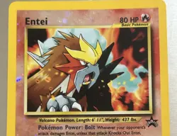 Pokemon Entei #34 Black Star Promo Holo WOTC 2001 Movie Promo NM - Image 3