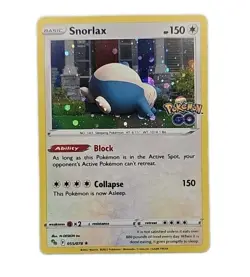 Snorlax 055/078 Cosmo Holo Regular Holo and Reverse Holo Pokemon Go - Image 2